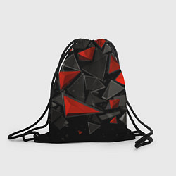 Рюкзак-мешок Черные и красные треугольные частицы, цвет: 3D-принт