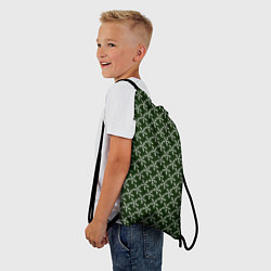 Рюкзак-мешок Паттерн снежинки тёмно-зелёный, цвет: 3D-принт — фото 2
