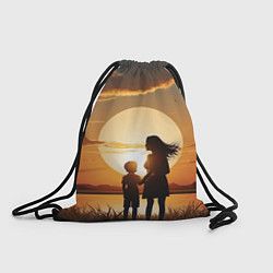 Рюкзак-мешок Мать и дитя на закате, цвет: 3D-принт
