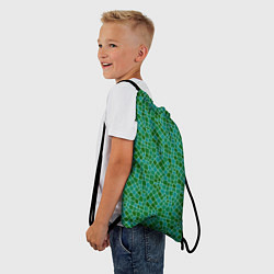 Рюкзак-мешок Зелёный мозаичный паттерн, цвет: 3D-принт — фото 2