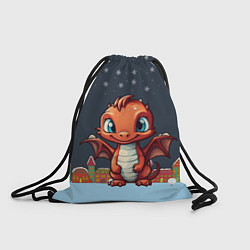 Рюкзак-мешок Рыжий новогодний дракон, цвет: 3D-принт