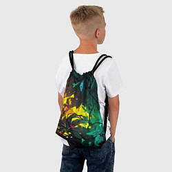 Рюкзак-мешок Яркие разноцветные абстрактные листья, цвет: 3D-принт — фото 2