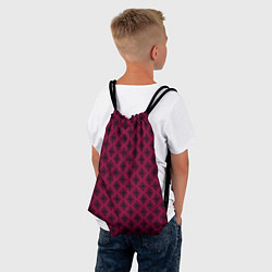 Рюкзак-мешок Паттерн узоры тёмно-розовый, цвет: 3D-принт — фото 2
