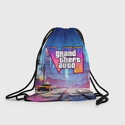 Рюкзак-мешок GTA 6 неоновый город, цвет: 3D-принт