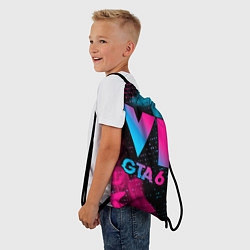 Рюкзак-мешок GTA 6 - neon gradient, цвет: 3D-принт — фото 2