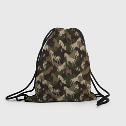 Рюкзак-мешок Лошади камуфляж, цвет: 3D-принт