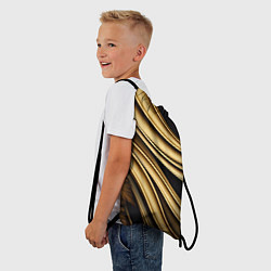 Рюкзак-мешок Золотая объемная абстракция, цвет: 3D-принт — фото 2