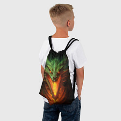 Рюкзак-мешок Зеленый огнедышащий дракон, цвет: 3D-принт — фото 2