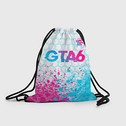Рюкзак-мешок GTA6 neon gradient style посередине, цвет: 3D-принт