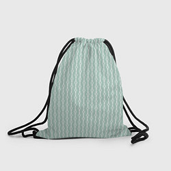 Рюкзак-мешок Белый узор на бледно-зелёном, цвет: 3D-принт