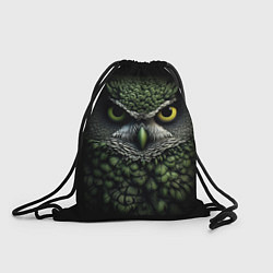 Рюкзак-мешок Зелено черная сова, цвет: 3D-принт