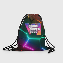 Мешок для обуви GTA 6 лого на фоне разлома разноцветных плит
