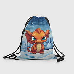 Рюкзак-мешок Оранжевый строгий дракон, цвет: 3D-принт