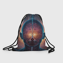Рюкзак-мешок Голова и розовые фракталы абстракция, цвет: 3D-принт