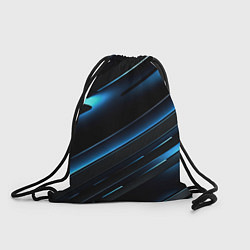 Мешок для обуви Черный абстрактный фон и синие неоновые вставки