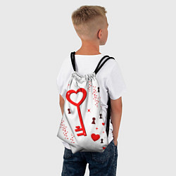 Рюкзак-мешок Сердечный ключик, цвет: 3D-принт — фото 2
