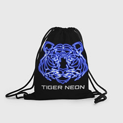 Рюкзак-мешок Tiger neon art, цвет: 3D-принт