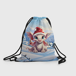 Рюкзак-мешок Дракон на снежном фоне, цвет: 3D-принт