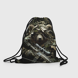 Рюкзак-мешок Медведь снайпер маскировка, цвет: 3D-принт