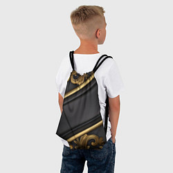 Рюкзак-мешок Лепнина объемные узоры золотые, цвет: 3D-принт — фото 2