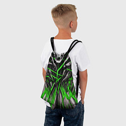 Рюкзак-мешок Череп и зелёные полосы, цвет: 3D-принт — фото 2
