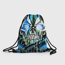 Рюкзак-мешок Синий адский череп, цвет: 3D-принт