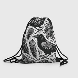 Мешок для обуви Черные вороны руны паттерн