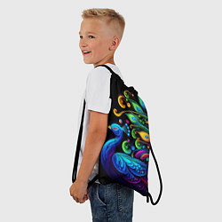 Рюкзак-мешок Neon peacock - art, цвет: 3D-принт — фото 2