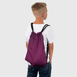 Рюкзак-мешок Красные сердечки на темно-бордовом фоне, цвет: 3D-принт — фото 2