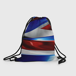 Рюкзак-мешок Изогнутая белая синяя красная абстракция, цвет: 3D-принт