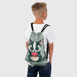 Рюкзак-мешок Пушистый зверек с сердечком, цвет: 3D-принт — фото 2
