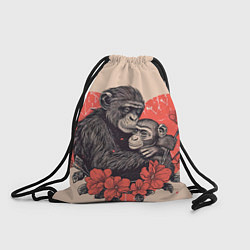 Мешок для обуви Влюбленные обезьяны 14 февраля