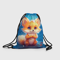 Рюкзак-мешок Рыжая милая лисичка, цвет: 3D-принт