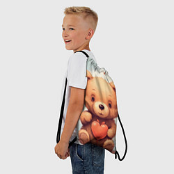 Рюкзак-мешок Медвежонок с сердечком 14 февраля, цвет: 3D-принт — фото 2