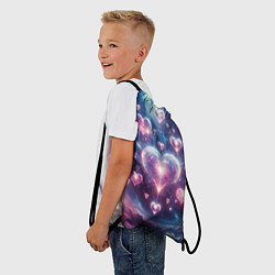 Рюкзак-мешок Космические сердца - звезды, цвет: 3D-принт — фото 2