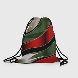 Рюкзак-мешок Белые зеленые и красные полосы, цвет: 3D-принт