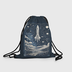 Мешок для обуви Винтажный постер космос титан ракета