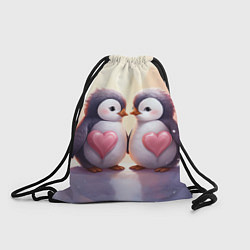 Рюкзак-мешок Два влюбленных пингвина, цвет: 3D-принт