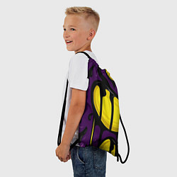 Рюкзак-мешок Желтые яркие пятна краски на фиолетовом, цвет: 3D-принт — фото 2