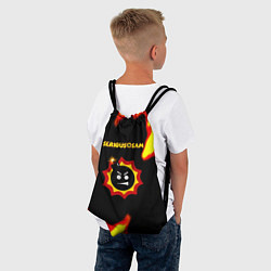 Рюкзак-мешок Serious Sam лого краски с огнём, цвет: 3D-принт — фото 2