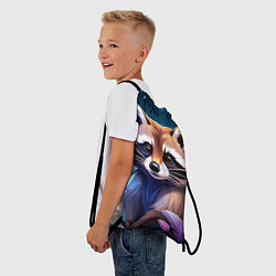 Рюкзак-мешок Мультяшный енот, цвет: 3D-принт — фото 2