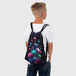 Рюкзак-мешок Цветы - нейросеть, цвет: 3D-принт — фото 2