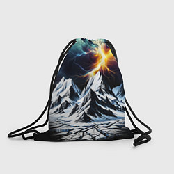Рюкзак-мешок Молнии и горы, цвет: 3D-принт