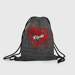 Рюкзак-мешок Клайд и Бони на кирпичном фоне, цвет: 3D-принт