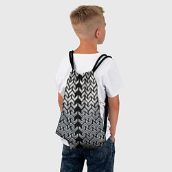 Рюкзак-мешок Белые стрелки на чёрном фоне киберпанк, цвет: 3D-принт — фото 2