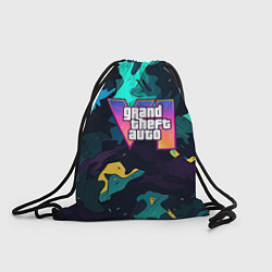Мешок для обуви GTA 6 logo яркий неоновый камуфляжный стиль