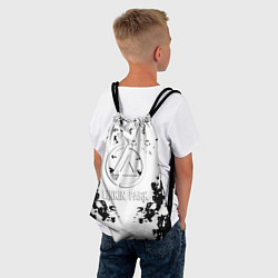 Рюкзак-мешок Linkin park краски лого чёрно белый, цвет: 3D-принт — фото 2