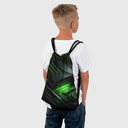 Рюкзак-мешок Металл и зеленый яркий неоновый свет, цвет: 3D-принт — фото 2