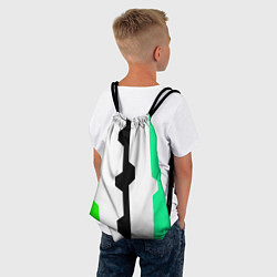 Рюкзак-мешок Техно линии зелёный, цвет: 3D-принт — фото 2