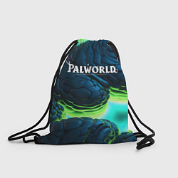 Мешок для обуви Palworld логотип на ярких синих и зеленых неоновых